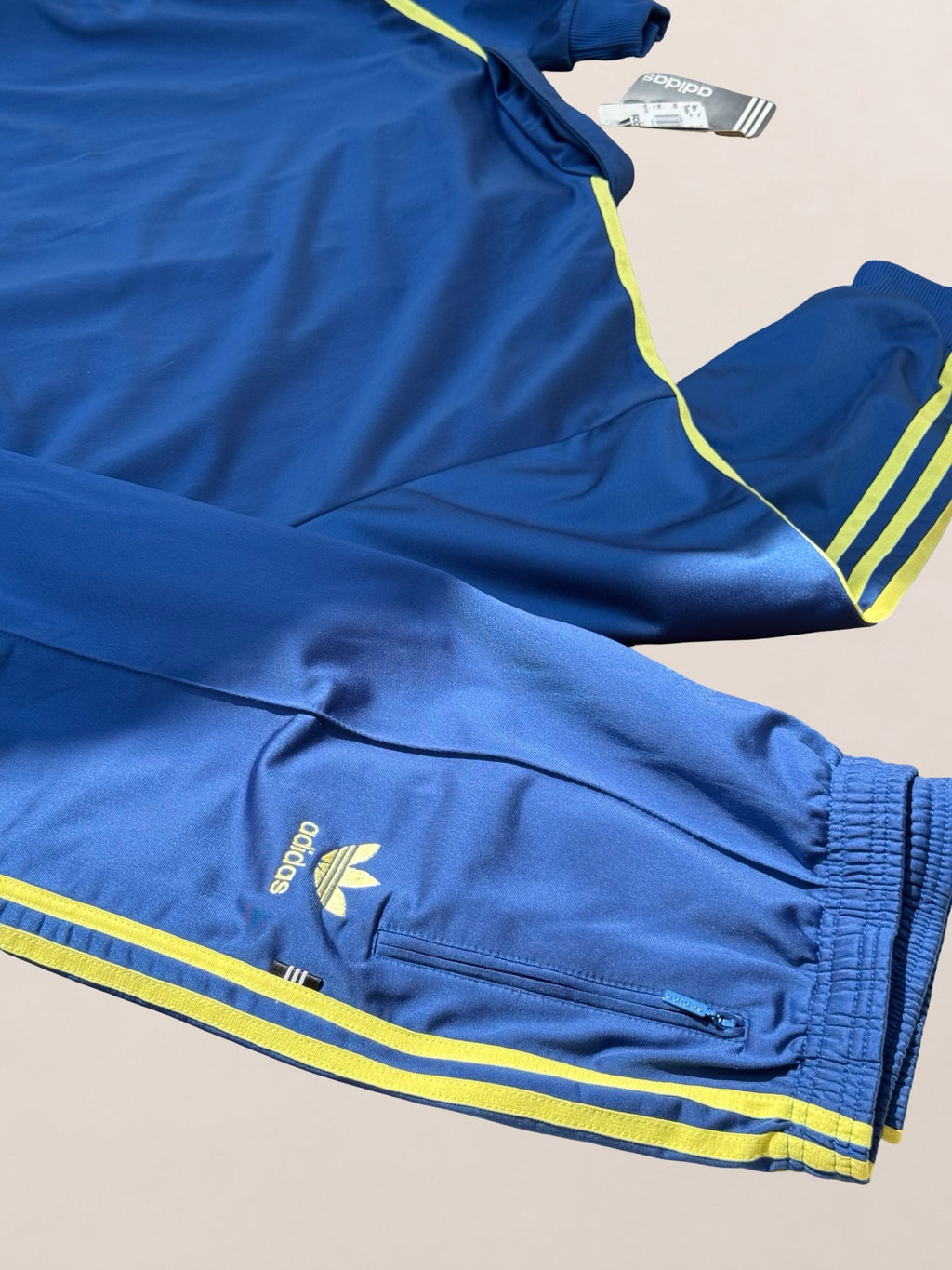 Ensemble Adidas Firebird Tracksuit – Bleu et jaune – L – Mixte – Vintage — photo complémentaire 6