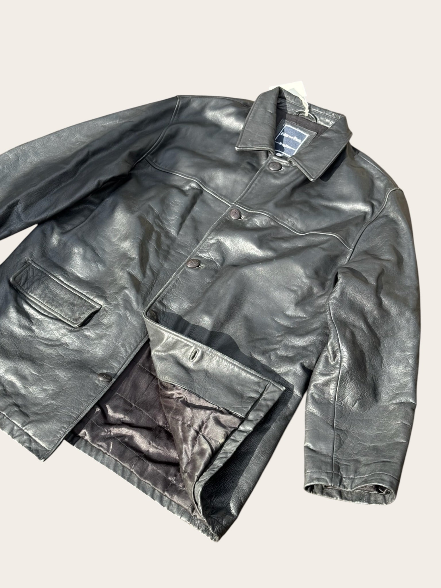 Veste Cuir Eden Park Noire XL Homme