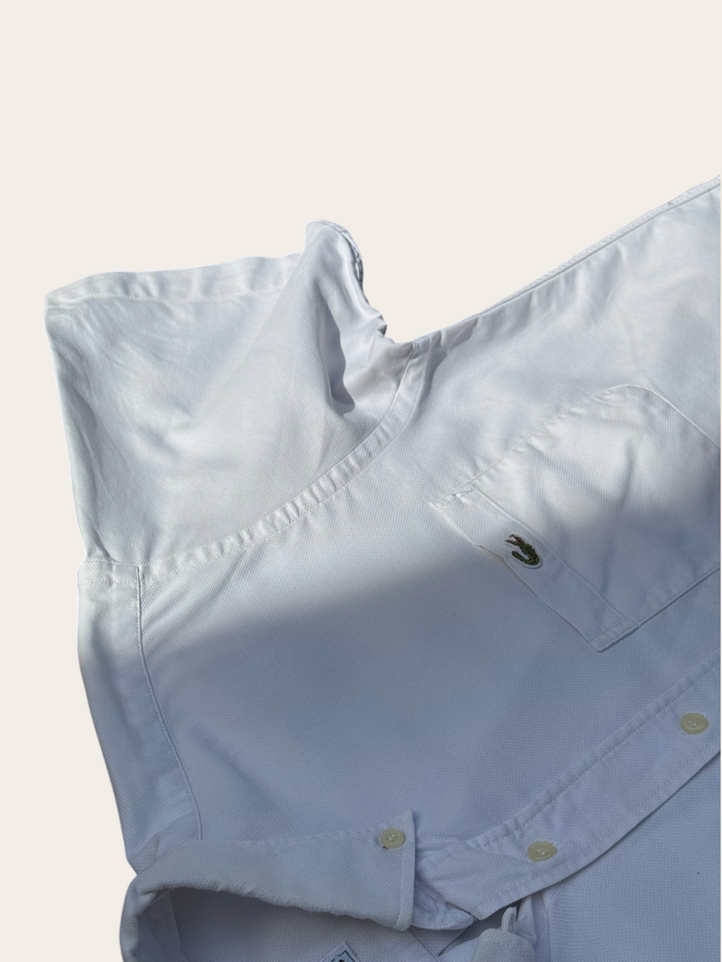 Lacoste short-sleeve shirt white size 39 men's – view 3