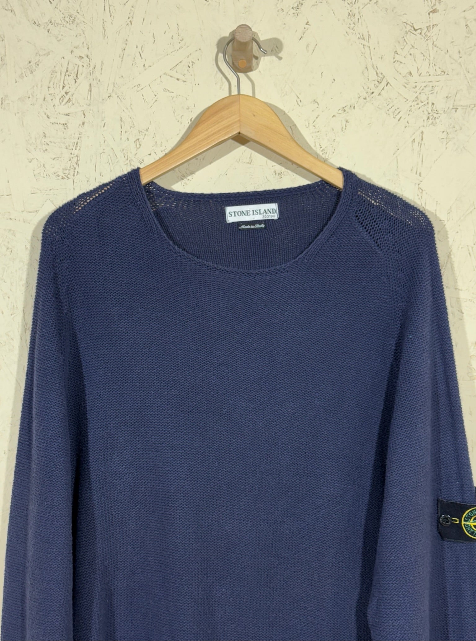 Pull Stone Island Maille Bleu L Vintage Mixte