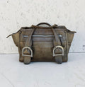 Sac Minelli Cuir Vintage Kaki Femme