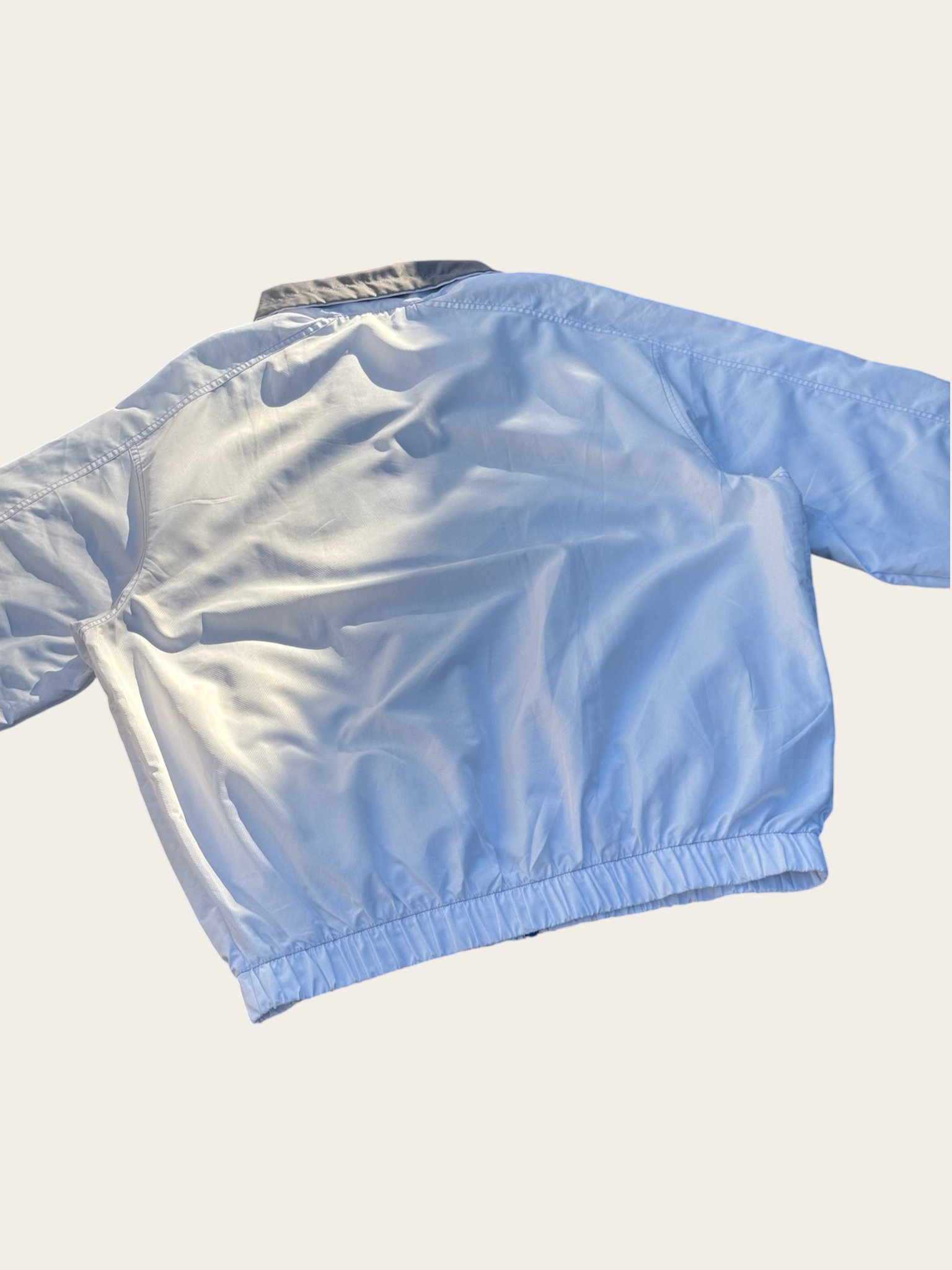 Veste de survêtement Lacoste Sport – Blanche, bleue et grise – L – Mixte – Vintage — photo complémentaire 5
