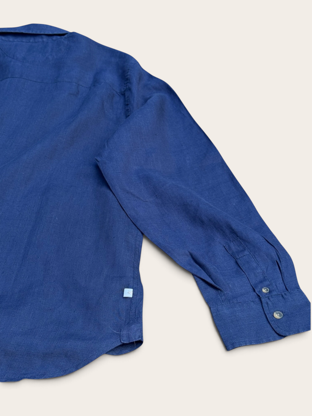 Chevignon Embroidered Linen Shirt – Navy – XXL – Men's – Vintage