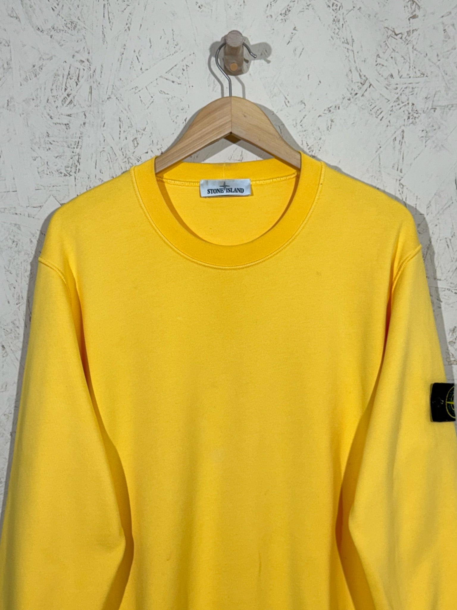Pull Stone Island Jaune XL Mixte Badge Logo