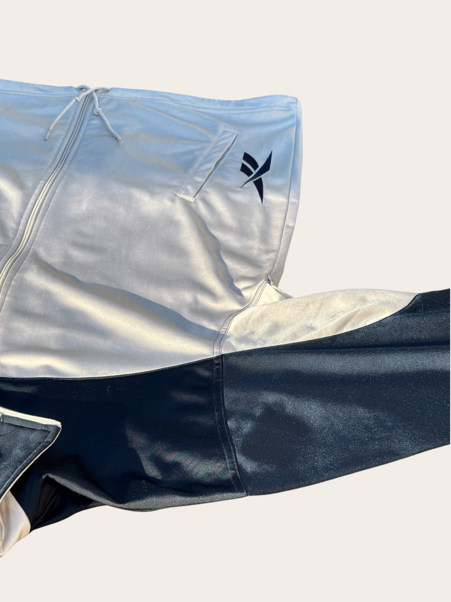 Veste de survêtement Reebok – Bleu et gris – L – Mixte – Vintage — photo complémentaire 3