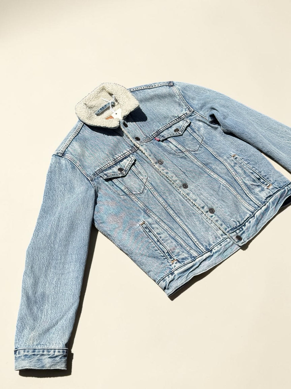Veste Levi’s en denim doublée sherpa – Bleu clair – M – Homme — vue principale