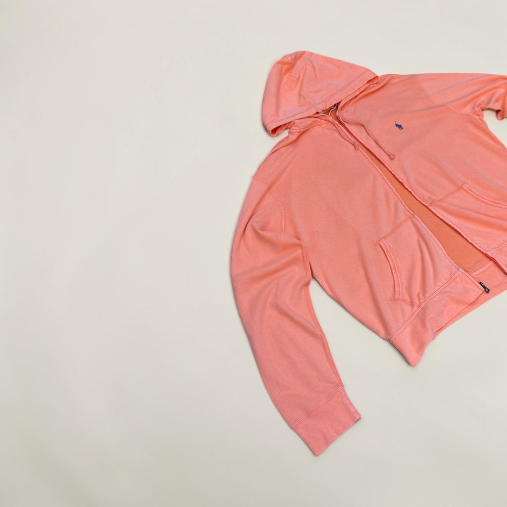 Sweat à capuche zippé Polo Ralph Lauren – Corail – XL – Mixte — photo complémentaire 2