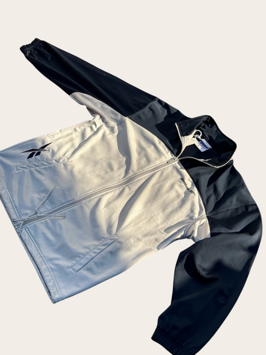 Veste de survêtement Reebok – Bleu et gris – L – Mixte – Vintage — photo complémentaire 2