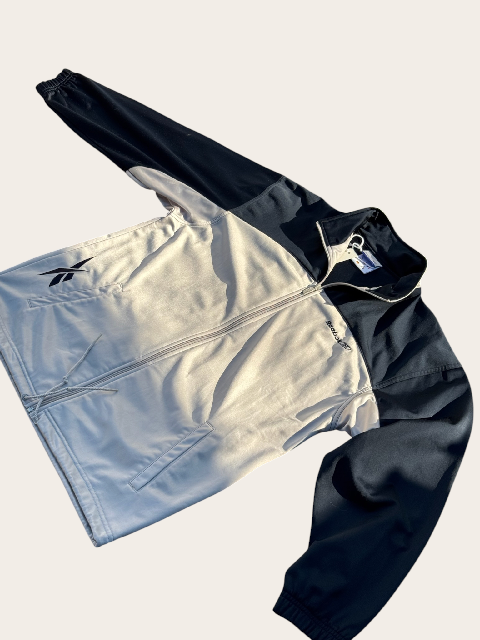 Veste de survêtement Reebok – Bleu et gris – L – Mixte – Vintage — photo complémentaire 2