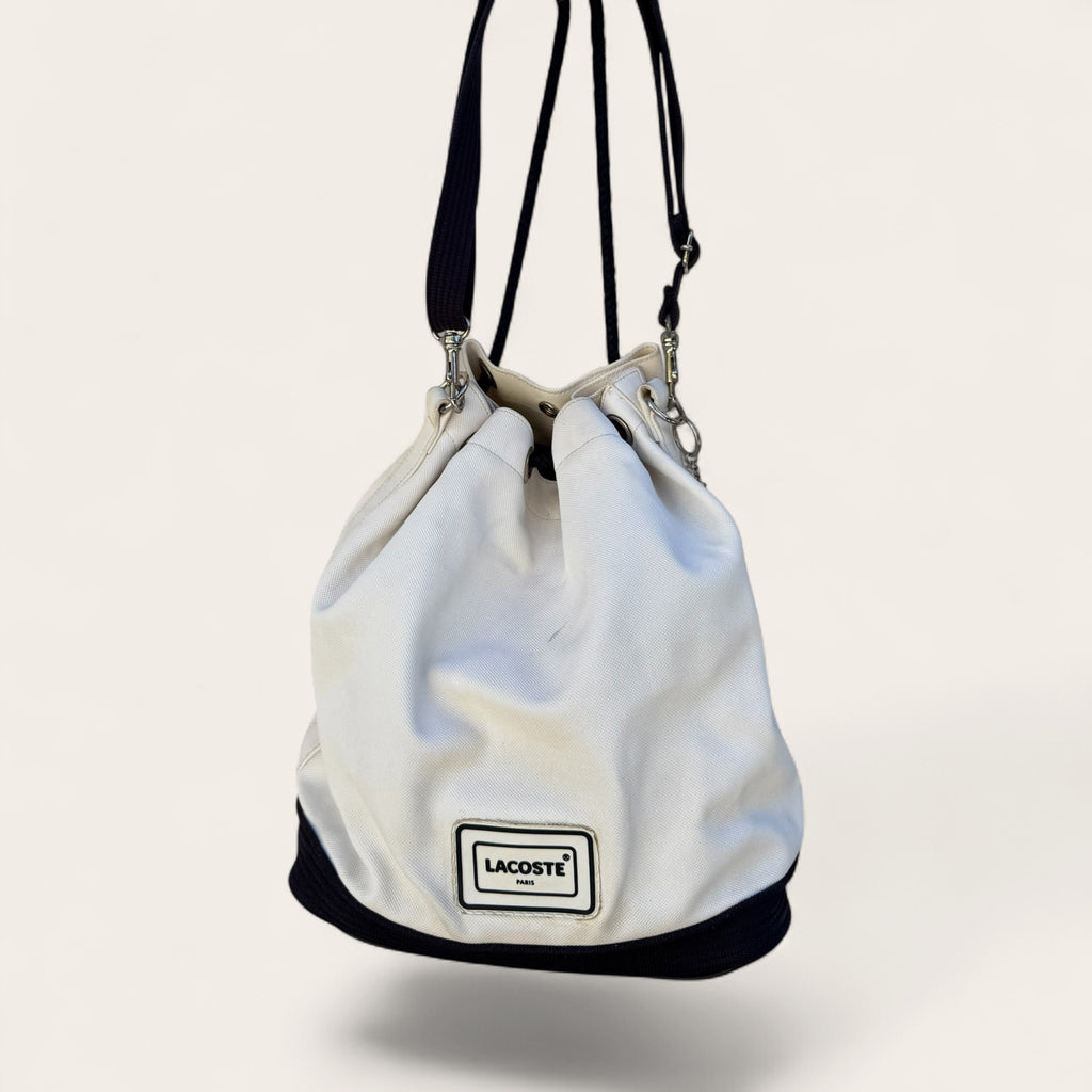 Sac seau Lacoste en toile – Écru – Taille unique – Mixte – Vintage — photo complémentaire 2