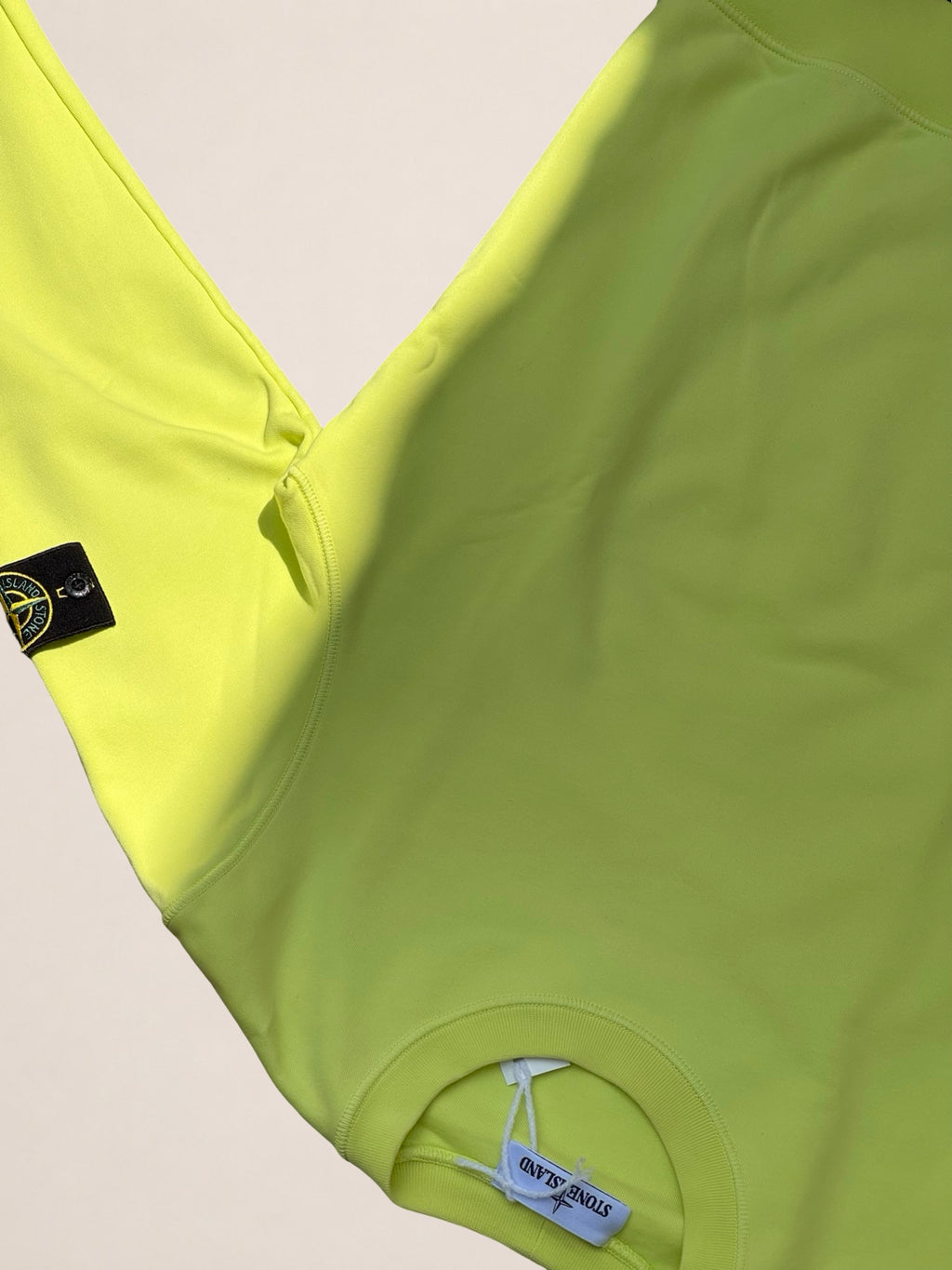 Sweat Stone Island col rond – Jaune fluo – S – Mixte — photo complémentaire 3