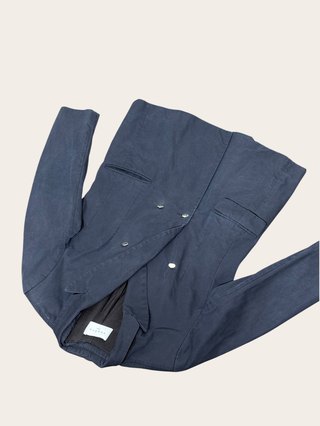 Blazer Sandro – Bleu marine – T.38 – Femme — photo complémentaire 2