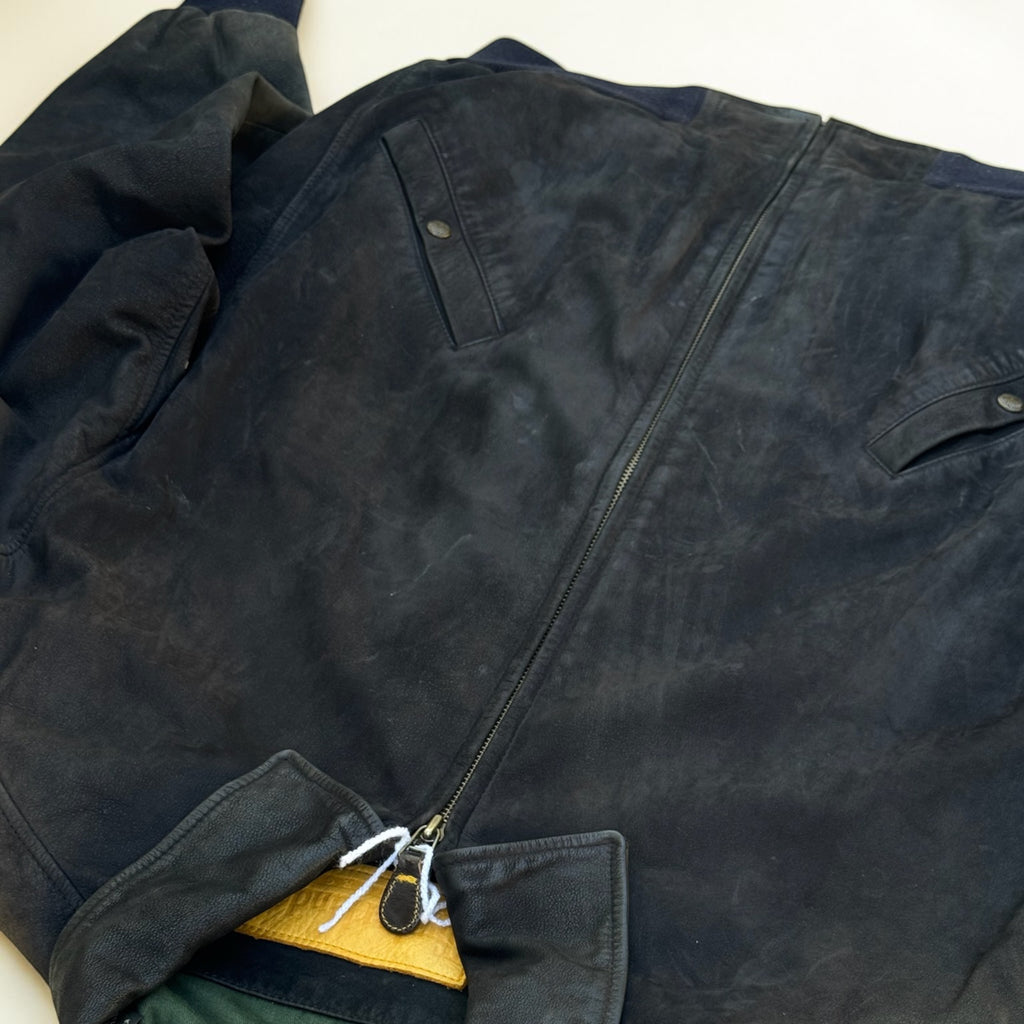 Veste en cuir Timberland Bomber – Noir – XL – Mixte – Vintage — photo complémentaire 3