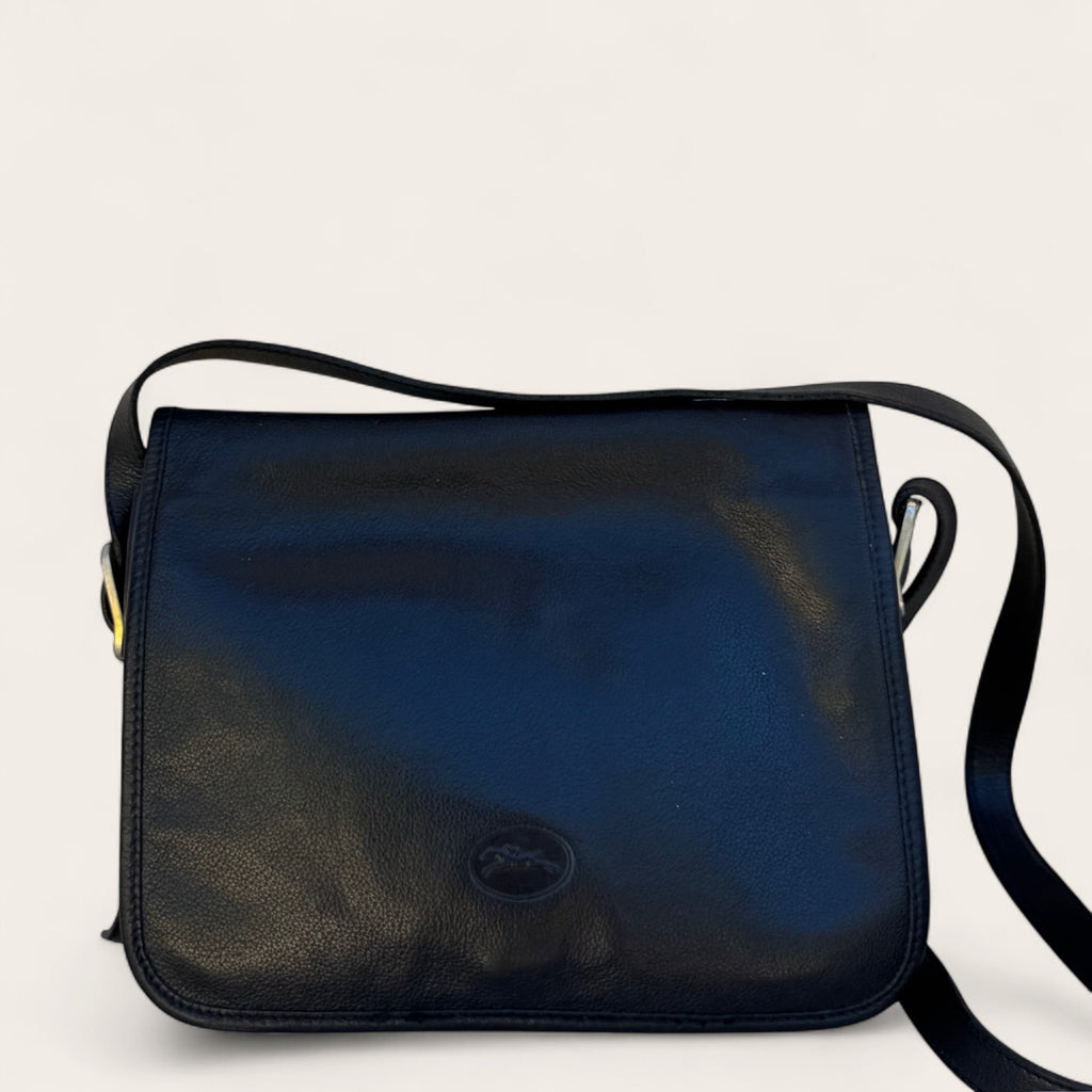 Sac bandoulière Longchamp Paris en cuir – Noir – Taille unique – Mixte – Vintage — vue principale