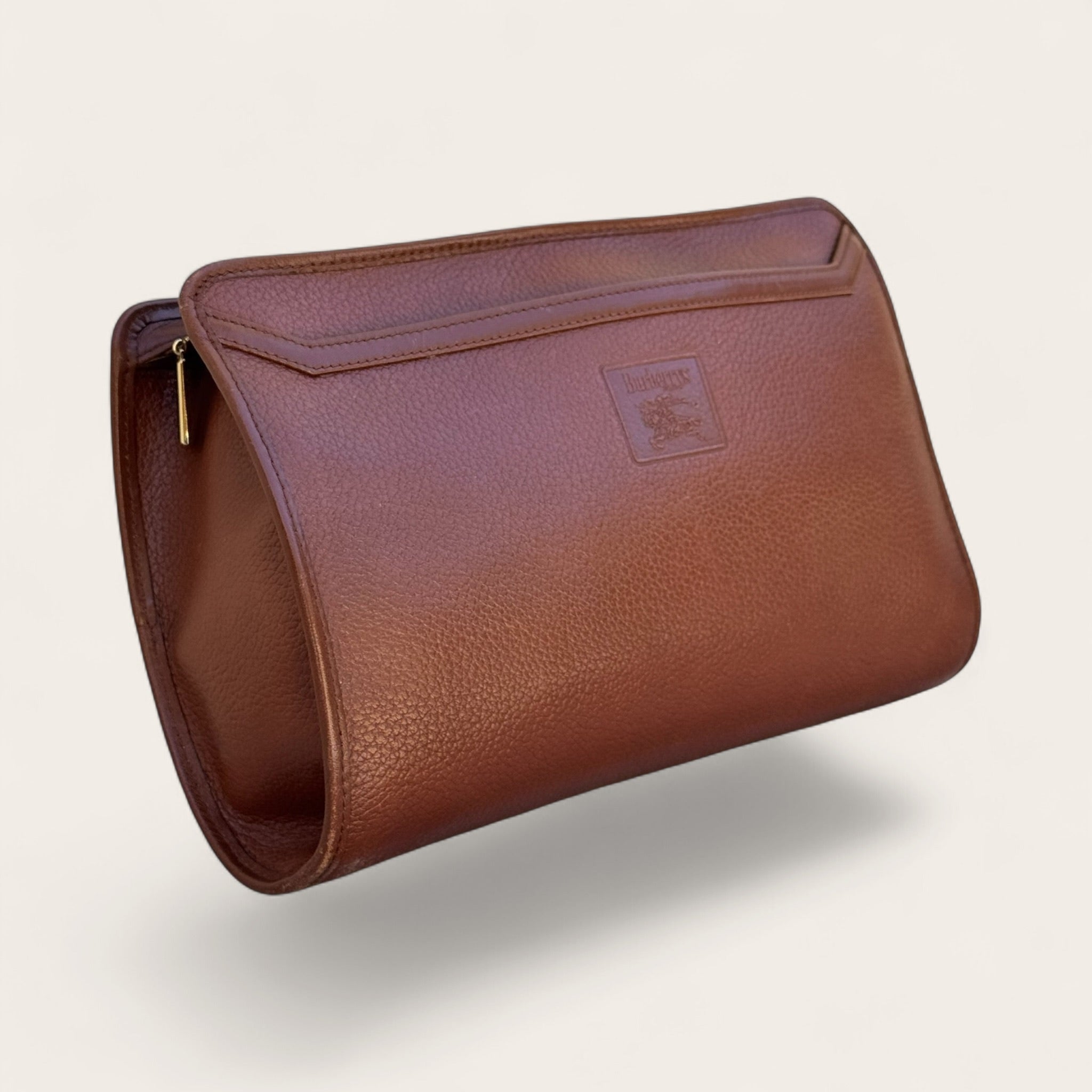 Pochette Burberrys en cuir – Marron – Taille unique – Mixte – Vintage — photo complémentaire 2