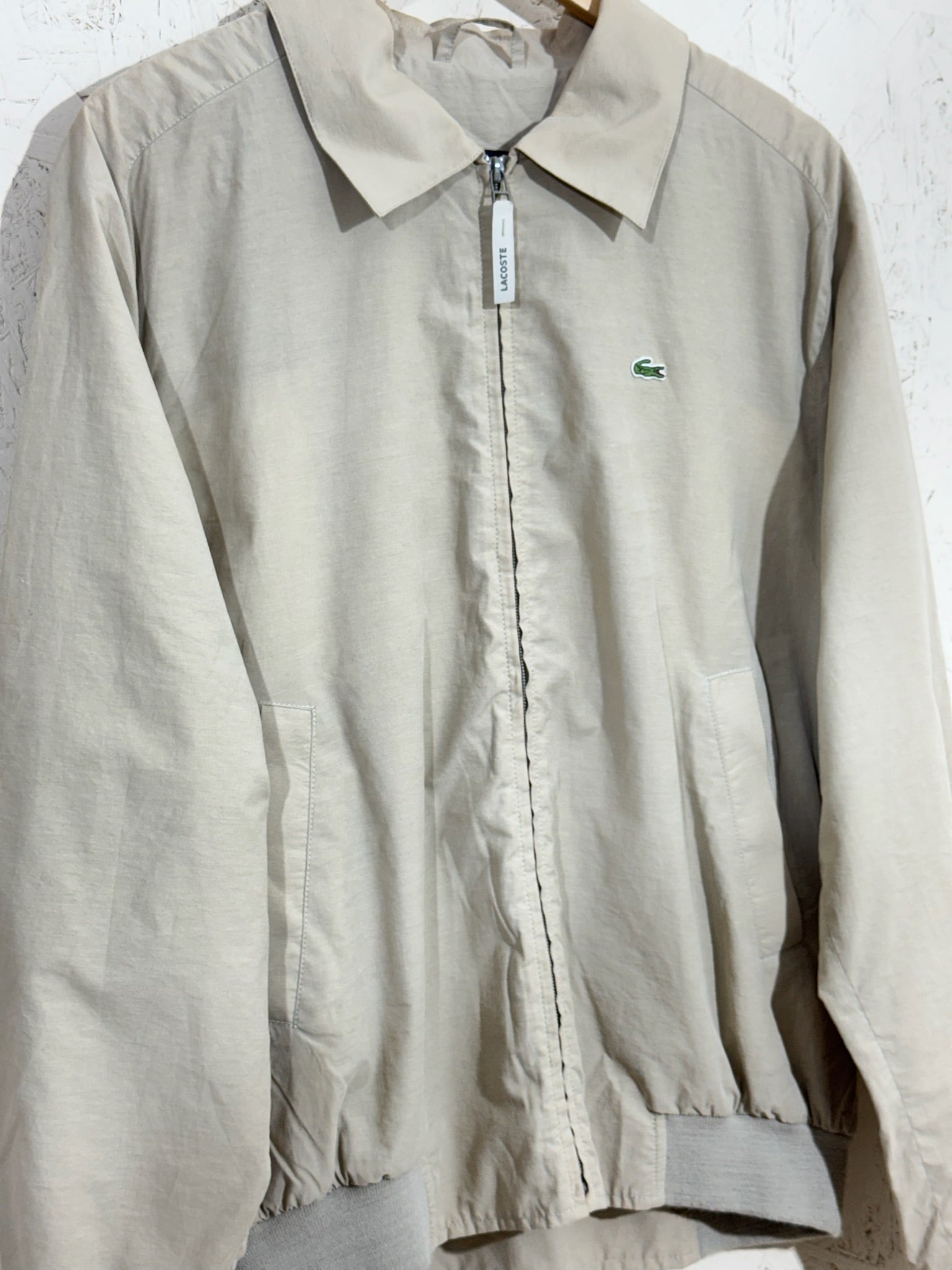 Veste Lacoste Beige Harrington Zip - L – vintage - Mixte