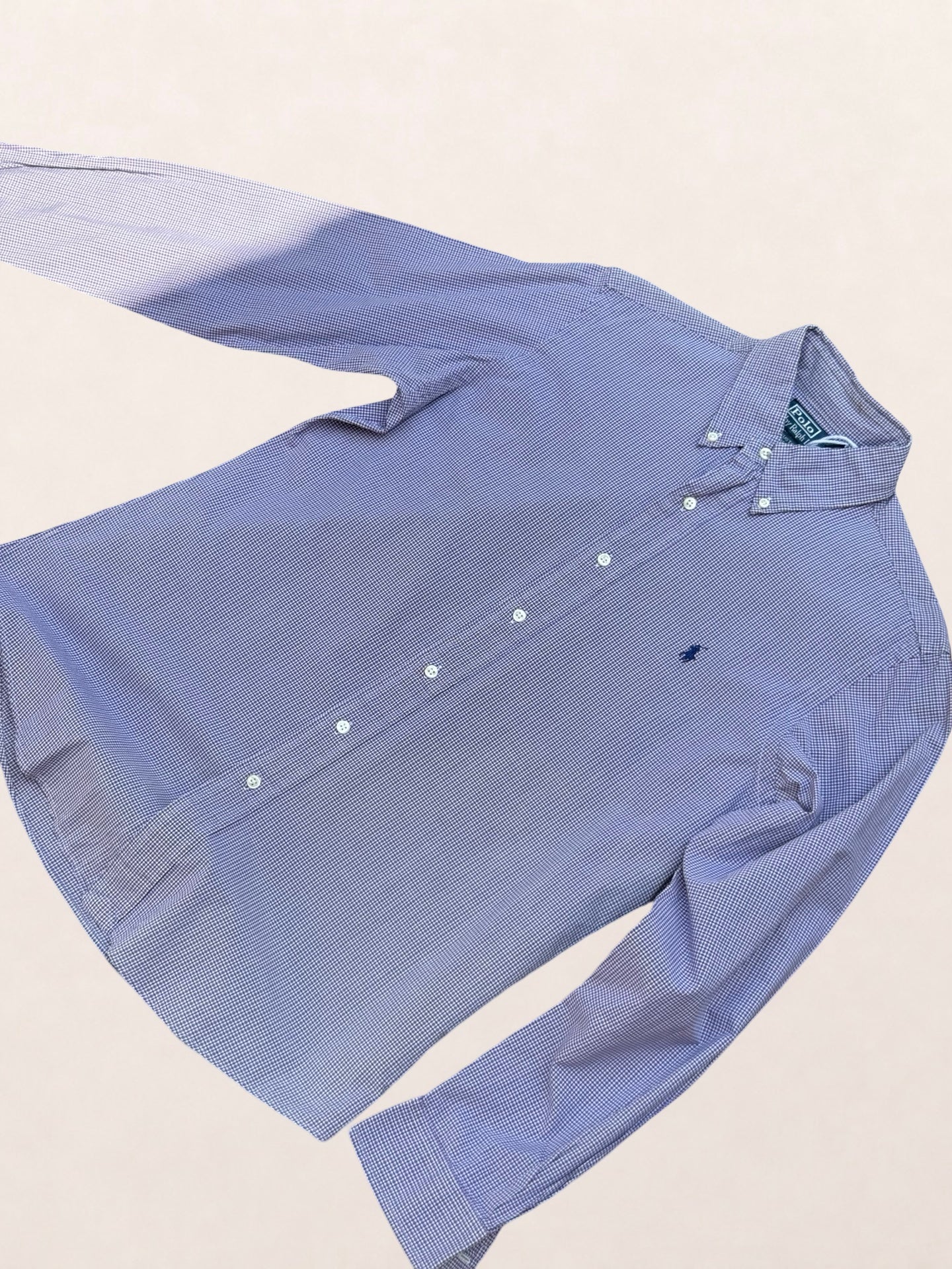 Chemise Polo Ralph Lauren à carreaux – Violet et blanc – 15/39 – Mixte — photo complémentaire 2
