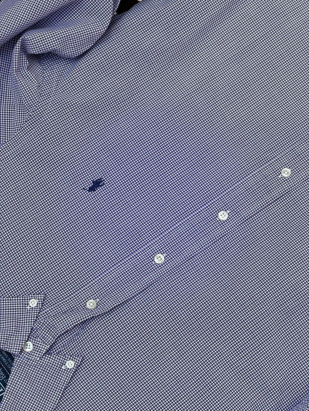Chemise Polo Ralph Lauren à carreaux – Violet et blanc – 15/39 – Mixte — photo complémentaire 3