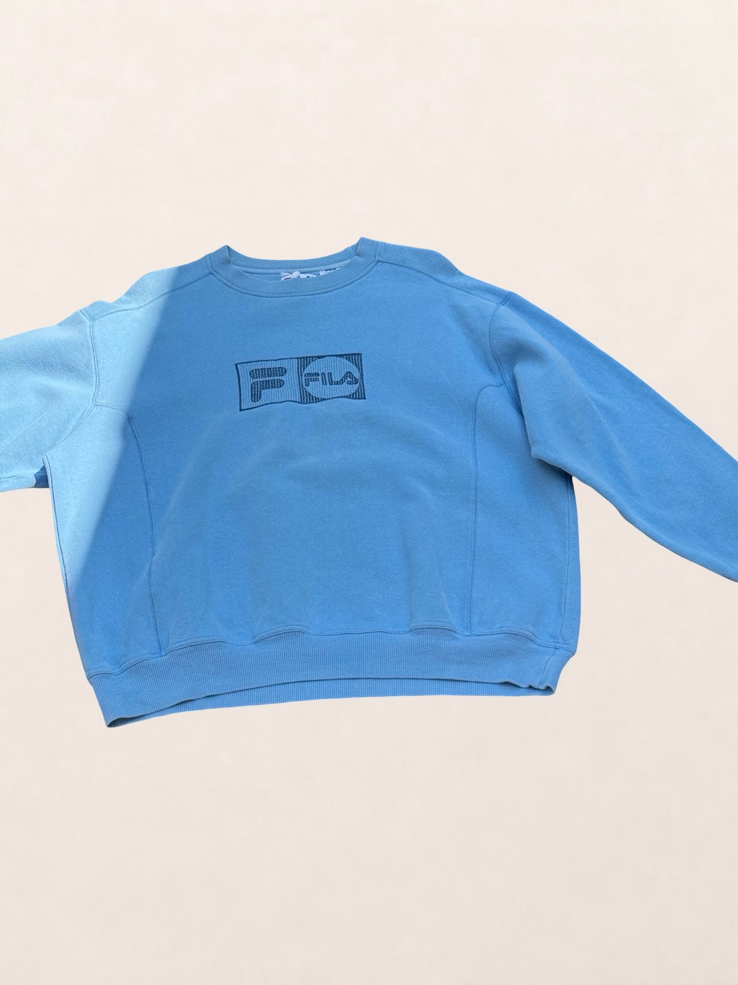 Sweat Fila coupe oversize – Bleu ciel – XL – Mixte – Vintage — vue principale