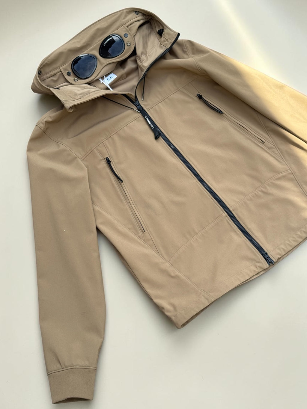Veste C.P. Company Goggle Jacket C.P. Shell-R – Beige – T.54 – Mixte — vue principale