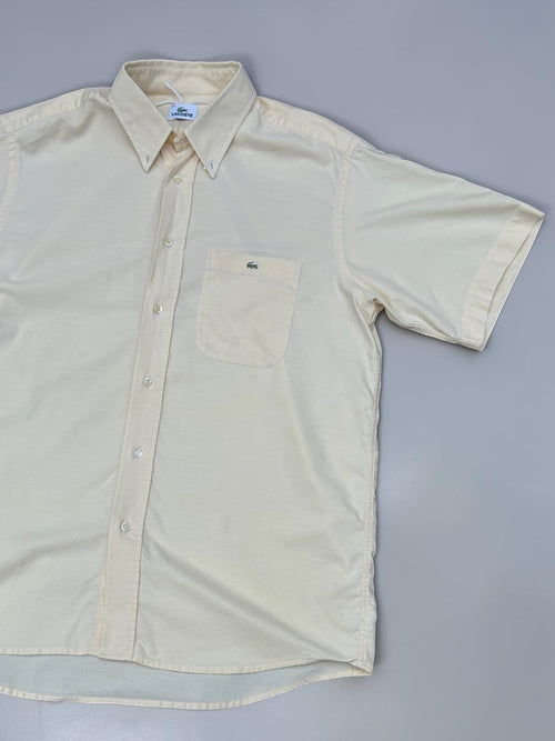 CHEMISE LACOSTE VINTAGE BEIGE CRÈME MANCHES COURTES XL HOMME