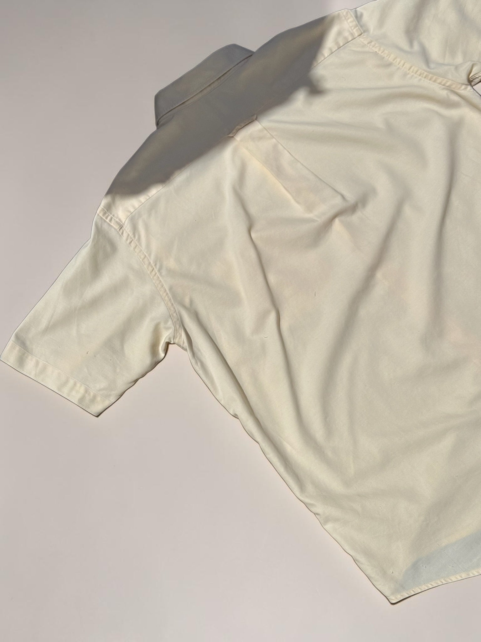 CHEMISE LACOSTE VINTAGE BEIGE CRÈME MANCHES COURTES XL HOMME